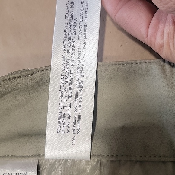Zara Faux Leather Pants, Size M, Light Light Sage Green, Grayish Hue. EUC - Picture 12 of 14